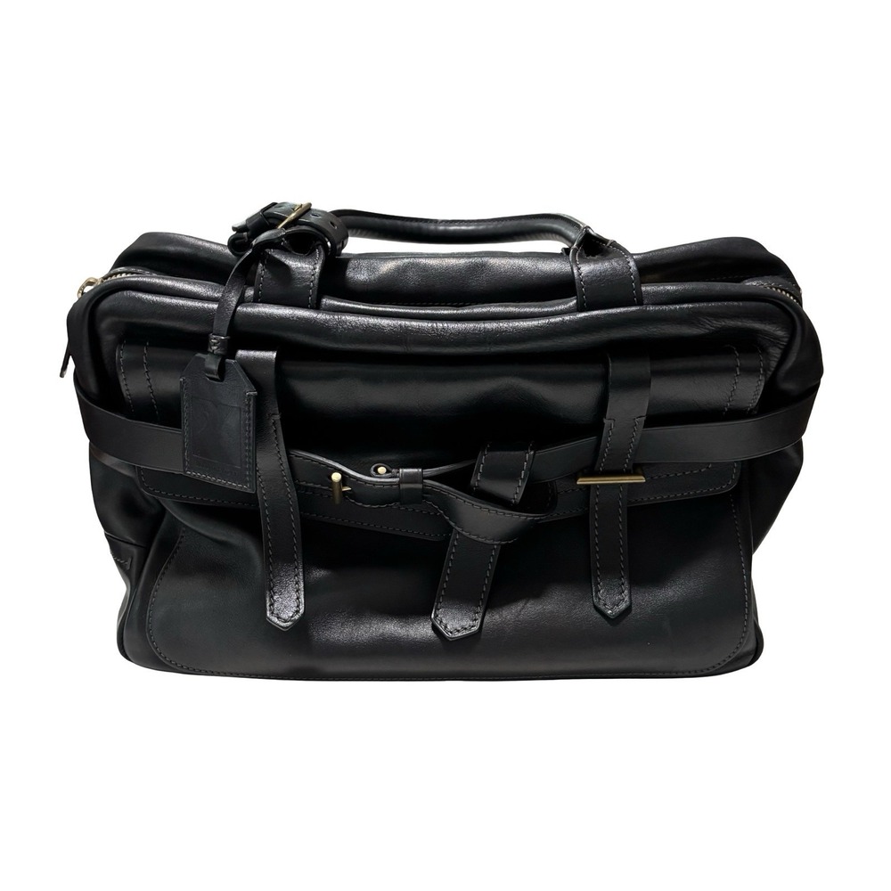 REED‎ KRAKOFF "Fighter" Black Leather Satchel Handbag Bag Tote *Flawed Interior*